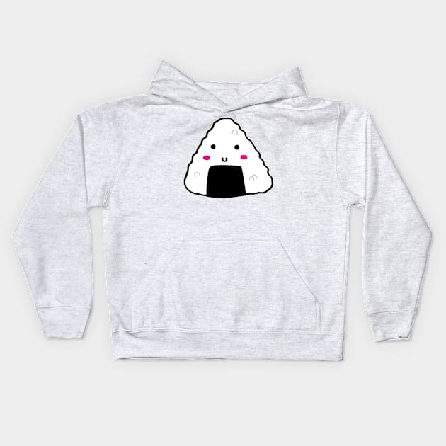 Onigiri Happiness: A Bite-Sized Delight Kids Hoodie by PauRicart